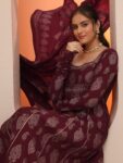 Maroon Printed Silk Blend Anarkali Suit With Dupatta