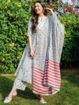 Blue Yoke Design Cotton Anarkali Kurta
