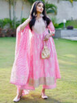 Pink Yoke Design Cotton Anarkali Kurta